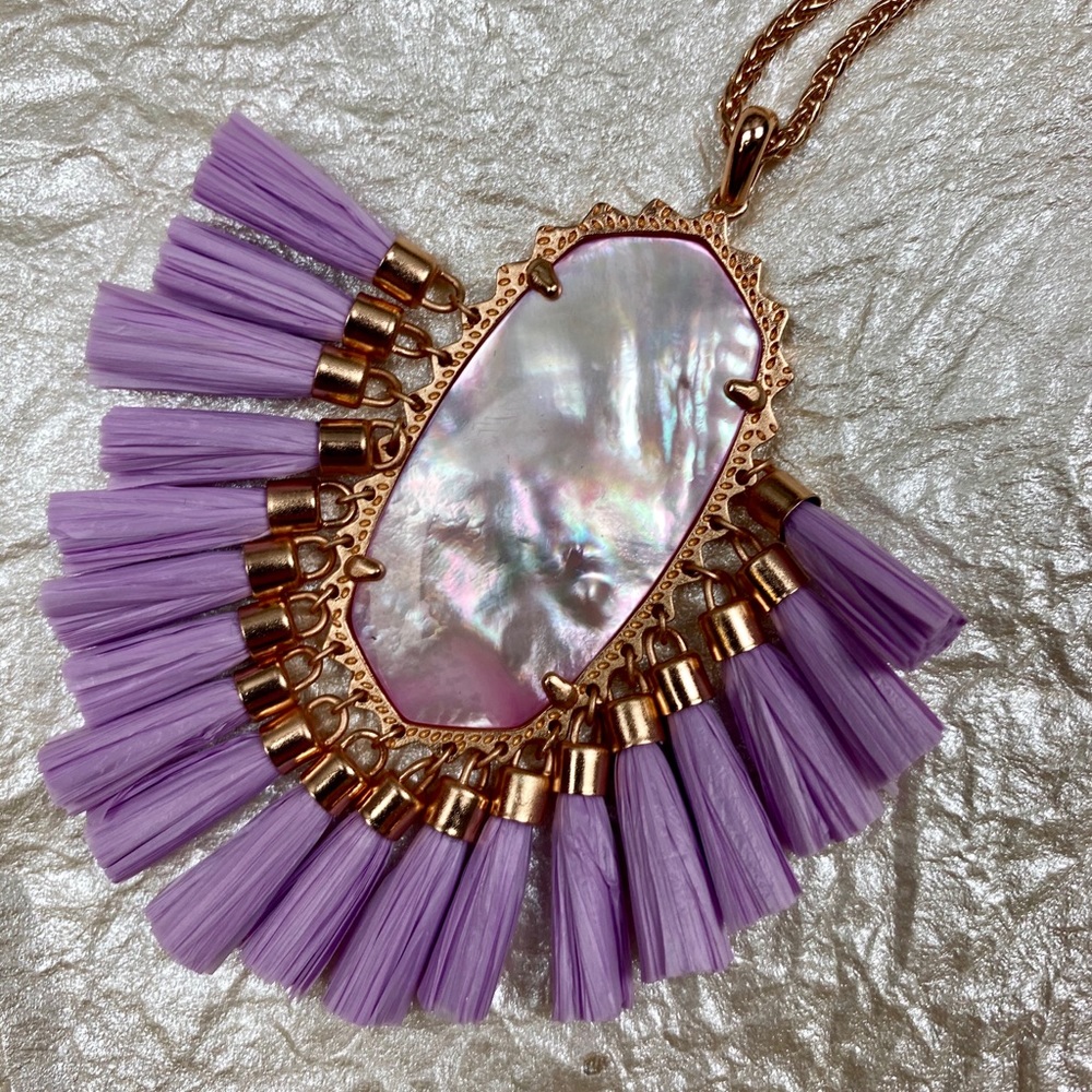 Kendra Scott Betsy Tassel Necklace Lavender NEW - Picture 4 of 8